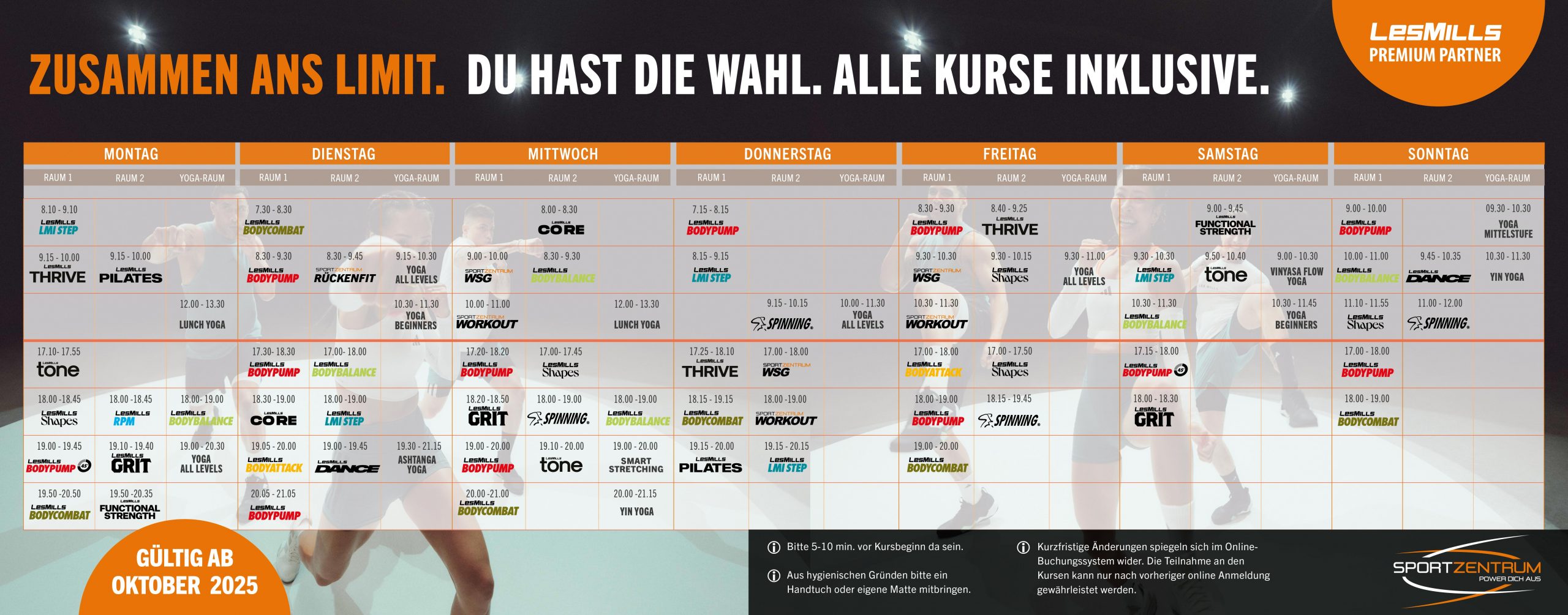 Gruppenfitness-Plan von Sportzentrum Martinsried ifür 2025-2026